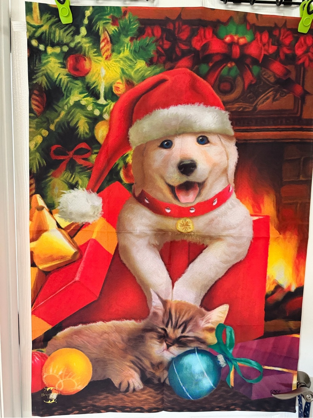 Briarwood Christmas Holiday Dog Large House Flag New